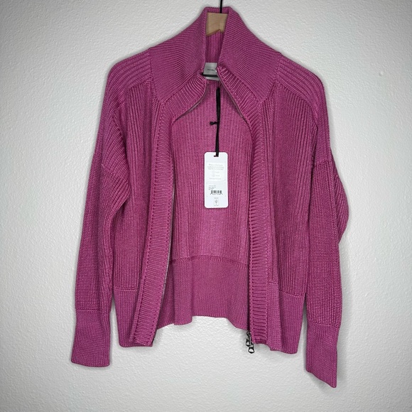 NWT Varley Whitney Knit Sweater Jacket in Medium Pink, size XS - Picture 5 of 6